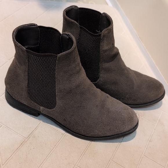Celine Dark Tan/Gray Suede Ankle Boots - Picture 1 of 5